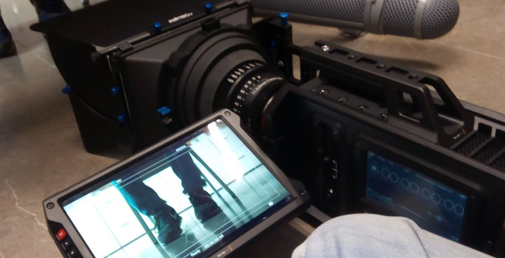 image of a camera recording a scene